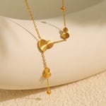 Gold color / 1 Piece Simple Series Simple Calabash Stainless Steel  Gold Color Women's Pendant Necklaces Picture2